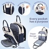 image:imageRUVALINO Baby Diaper Bag Backpack with Changing Pad Baby Shower Gifts  Baby Essentials Waterproof Travel Baby Bags for Mom Dad Girl Boy Insulated Bottle Holders Pacifier Case Large CapacityGreyblue