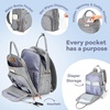image:imageRUVALINO Baby Diaper Bag Backpack with Changing Pad Baby Shower Gifts  Baby Essentials Waterproof Travel Baby Bags for Mom Dad Girl Boy Insulated Bottle Holders Pacifier Case Large CapacityAustere Gray