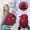 image:imageRUVALINO Baby Diaper Bag Backpack with Changing Pad Baby Shower Gifts  Baby Essentials Waterproof Travel Baby Bags for Mom Dad Girl Boy Insulated Bottle Holders Pacifier Case Large CapacityPurplish Red
