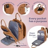 image:imageRUVALINO Baby Diaper Bag Backpack with Changing Pad Baby Shower Gifts  Baby Essentials Waterproof Travel Baby Bags for Mom Dad Girl Boy Insulated Bottle Holders Pacifier Case Large CapacityDark Brown