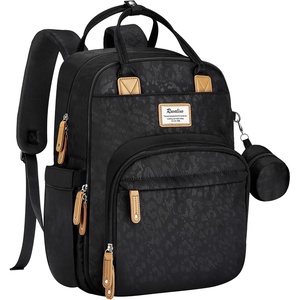image:imageRUVALINO Baby Diaper Bag Backpack with Changing Pad Baby Shower Gifts  Baby Essentials Waterproof Travel Baby Bags for Mom Dad Girl Boy Insulated Bottle Holders Pacifier Case Large CapacityBlack Leopard