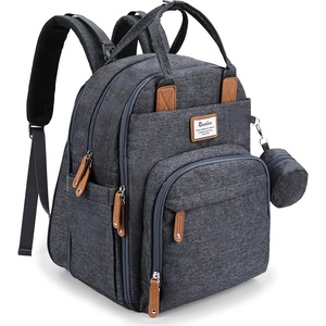 image:imageRUVALINO Baby Diaper Bag Backpack with Changing Pad Baby Shower Gifts  Baby Essentials Waterproof Travel Baby Bags for Mom Dad Girl Boy Insulated Bottle Holders Pacifier Case Large CapacityDark Gray