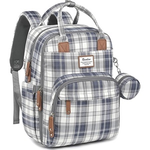image:imageRUVALINO Baby Diaper Bag Backpack with Changing Pad Baby Shower Gifts  Baby Essentials Waterproof Travel Baby Bags for Mom Dad Girl Boy Insulated Bottle Holders Pacifier Case Large CapacityBlue Plaid