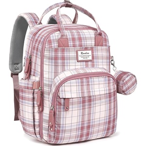 image:imageRUVALINO Baby Diaper Bag Backpack with Changing Pad Baby Shower Gifts  Baby Essentials Waterproof Travel Baby Bags for Mom Dad Girl Boy Insulated Bottle Holders Pacifier Case Large CapacityPink Plaid