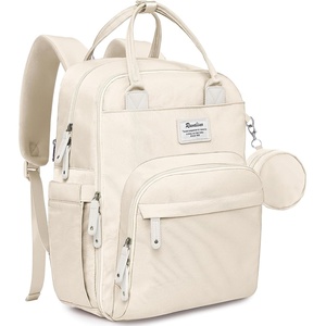 image:imageRUVALINO Baby Diaper Bag Backpack with Changing Pad Baby Shower Gifts  Baby Essentials Waterproof Travel Baby Bags for Mom Dad Girl Boy Insulated Bottle Holders Pacifier Case Large CapacityBeige