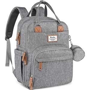 image:imageRUVALINO Baby Diaper Bag Backpack with Changing Pad Baby Shower Gifts  Baby Essentials Waterproof Travel Baby Bags for Mom Dad Girl Boy Insulated Bottle Holders Pacifier Case Large CapacityGray
