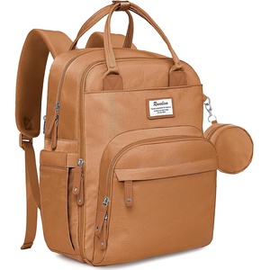 image:imageRUVALINO Baby Diaper Bag Backpack with Changing Pad Baby Shower Gifts  Baby Essentials Waterproof Travel Baby Bags for Mom Dad Girl Boy Insulated Bottle Holders Pacifier Case Large CapacityDark Brown
