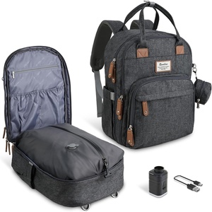 image:imageRUVALINO Baby Diaper Bag Backpack with Changing Pad Baby Shower Gifts  Baby Essentials Waterproof Travel Baby Bags for Mom Dad Girl Boy Insulated Bottle Holders Pacifier Case Large CapacityVacum Dark Gray