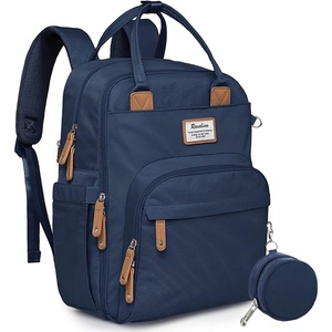 image:imageRUVALINO Baby Diaper Bag Backpack with Changing Pad Baby Shower Gifts  Baby Essentials Waterproof Travel Baby Bags for Mom Dad Girl Boy Insulated Bottle Holders Pacifier Case Large CapacityPeacock Blue